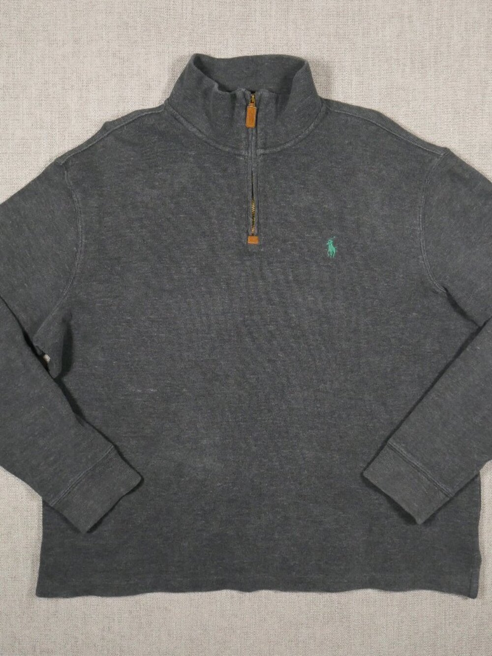 Polo Ralph Lauren Quarter-Zip Pullover Men's Large Charcoal Gray